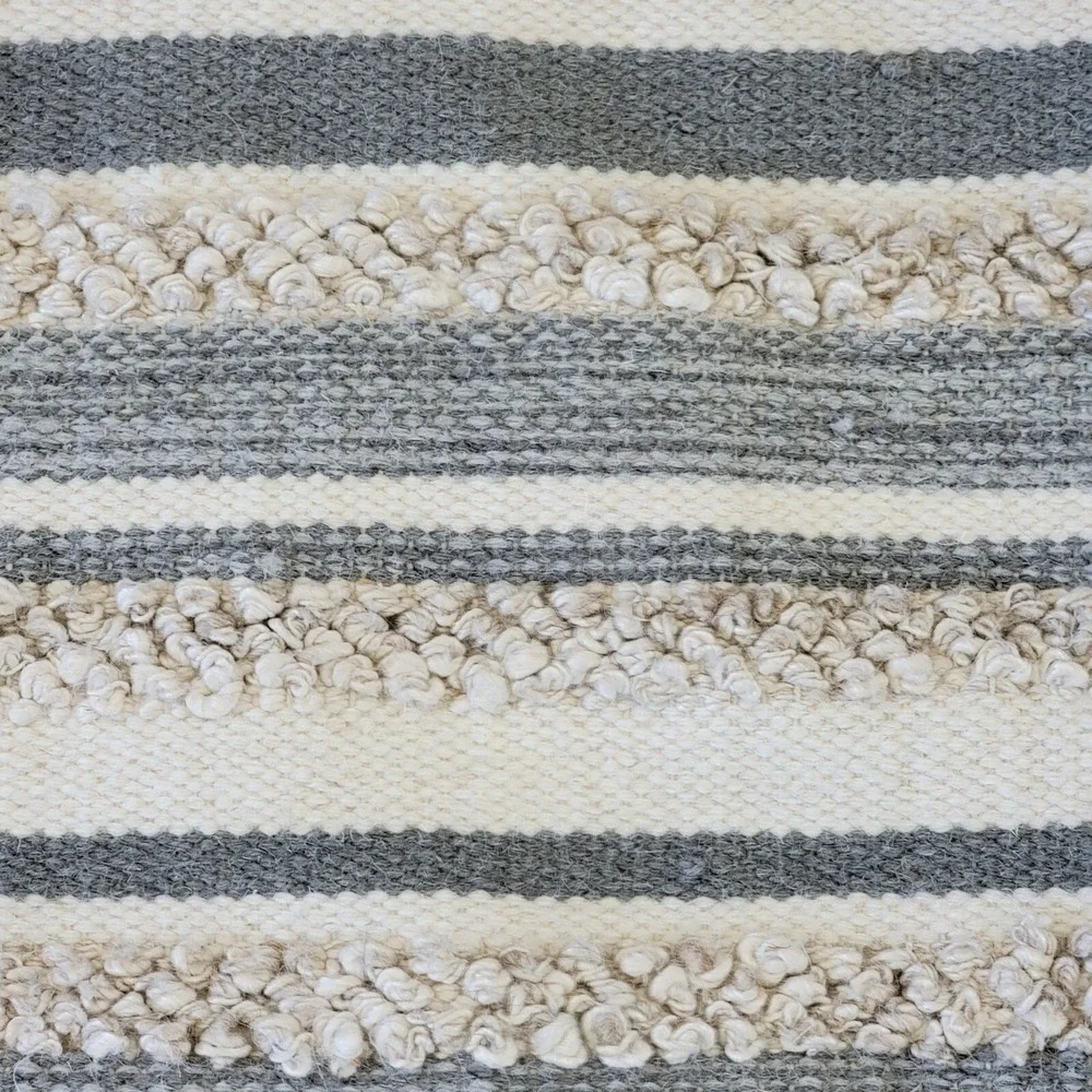 Magnolia Home Pillow Cover‎ Striped Wool Blend Nubby Neutral Boho Joanna Gaines